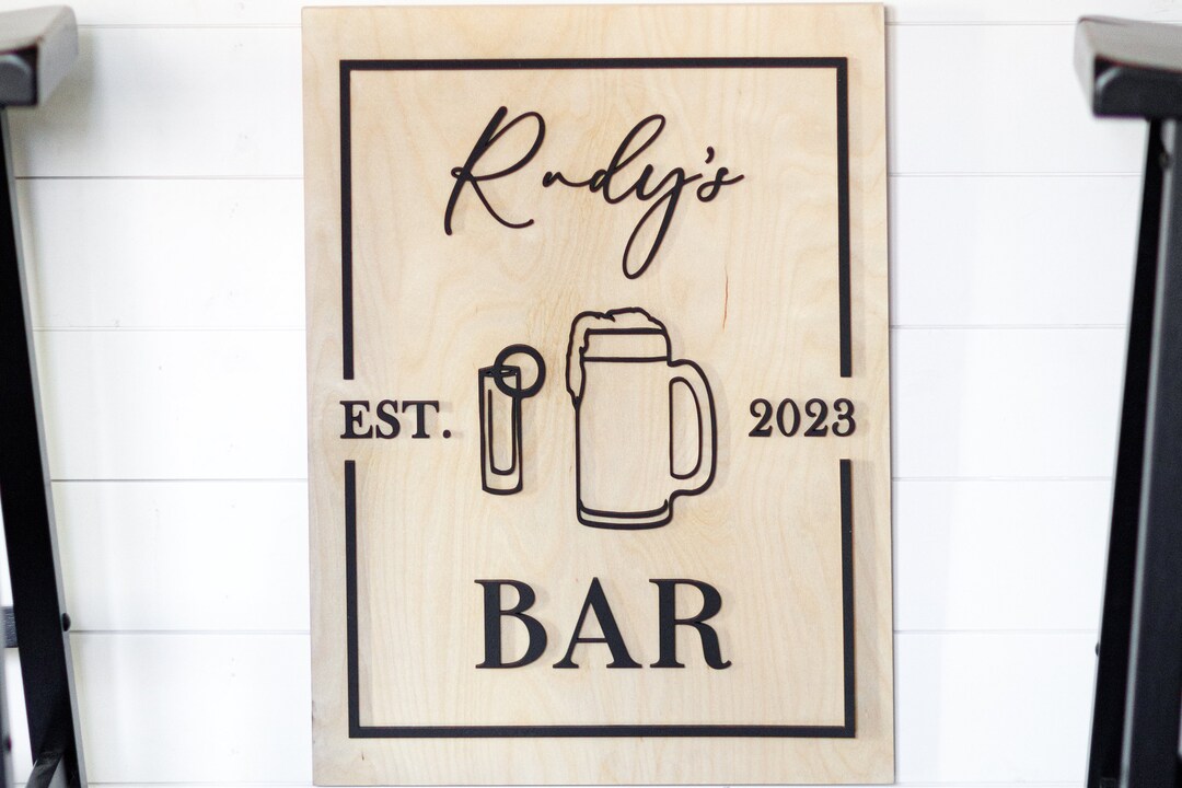 Custom Bar Sign, Custom Wood Sign, Personalized Man Cave Sign
