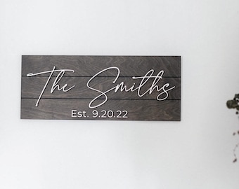 Family Name Sign, Custom Wood Sign, 3D Sign, Personalized Wedding Gift, Last Name Sign, Established Sign, Farmhouse Sign