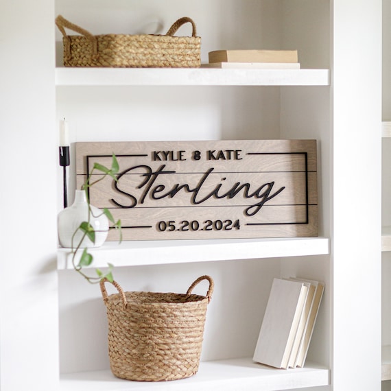 Last Name Sign, Custom Wood Sign, 3D Sign, Personalized Gift, Last Name Sign, Established Sign, Couple Gift, Gift for Her, Housewarming Gift