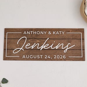 Last Name Sign, Custom Wood Sign, 3D Sign, Personalized Gift, Last Name Sign, Established Sign, Couple Gift, Gift for Her, Housewarming Gift image 3