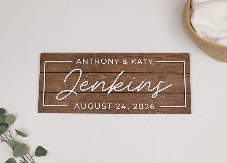Last Name Sign, Custom Wood Sign, 3D Sign, Personalized Gift, Last Name Sign, Established Sign, Couple Gift, Gift for Her, Housewarming Gift image 3