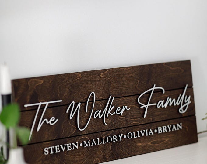 Personalized Family sign, Family Name Sign, Family Sign with Names, Custom Wood Sign, 3D Sign, Pallet Sign, Home decor, Custom Made Gifts