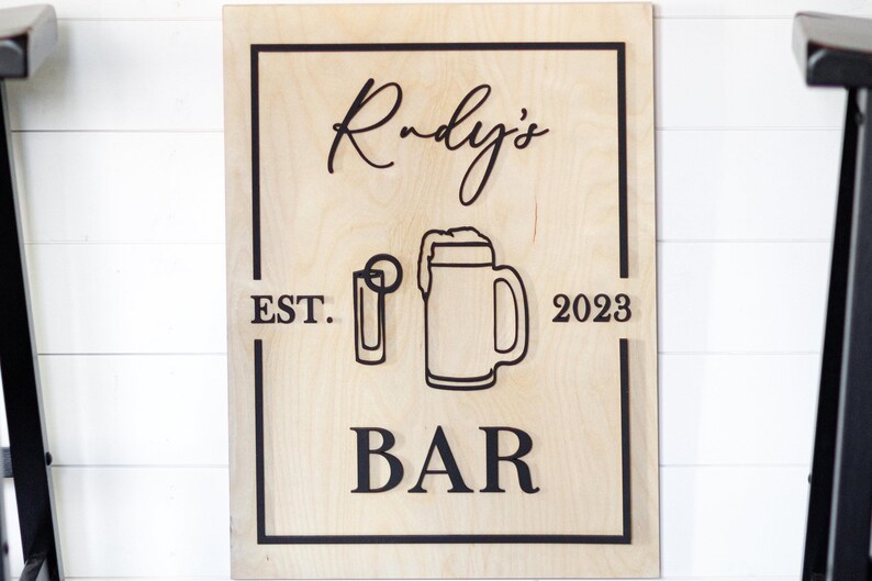 Custom Bar Sign, Custom Wood Sign, Personalized Man Cave Sign ...
