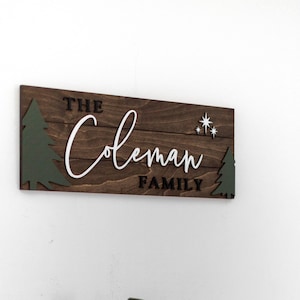 Christmas Sign - Custom Wood Sign - 3D Sign - Custom Family Name Sign Christmas Gift - Christmas Name sign - Pallet Sign