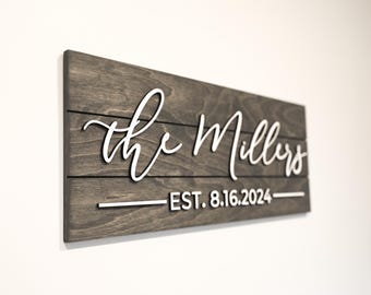 Pallet Sign - Family Name Sign - Custom Wood Sign - 3D Sign - Personalized Wedding Gift - Last Name Sign - Established Sign