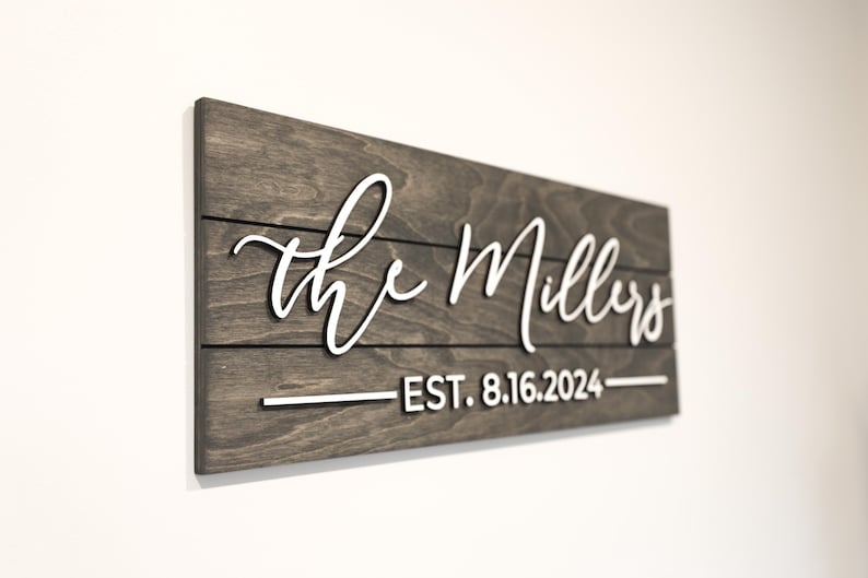 Pallet Sign - Family Name Sign - Custom Wood Sign - 3D Sign - Personalized Wedding Gift - Last Name Sign - Established Sign
