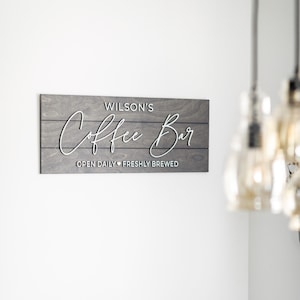 Pallet Sign - Coffee Bar Sign - Custom Wood Sign - 3D Sign - Personalized Gift - Coffee Bar Name Sign - Kitchen Sign - Gifts for home