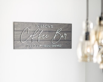 Pallet Sign - Coffee Bar Sign - Custom Wood Sign - 3D Sign - Personalized Gift - Coffee Bar Name Sign - Kitchen Sign - Gifts for home