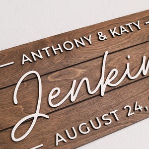 Last Name Sign, Custom Wood Sign, 3D Sign, Personalized Gift, Last Name Sign, Established Sign, Couple Gift, Gift for Her, Housewarming Gift image 4