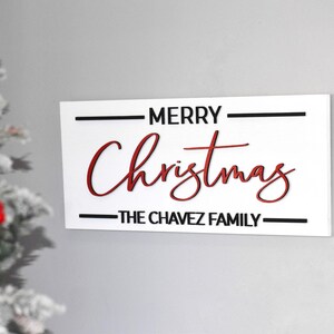 Pallet Sign, Merry Christmas Sign, Custom Wood Holiday Sign, 3D Sign, Custom Christmas Gift, Christmas Family Name Sign, White Christmas