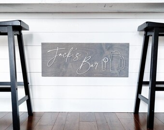 Bar Sign, 3D Name Sign, Personalized Gift for Him, Custom Bar Name Sign, Man Cave Sign, Gift for Husband, Gift for Boyfriend