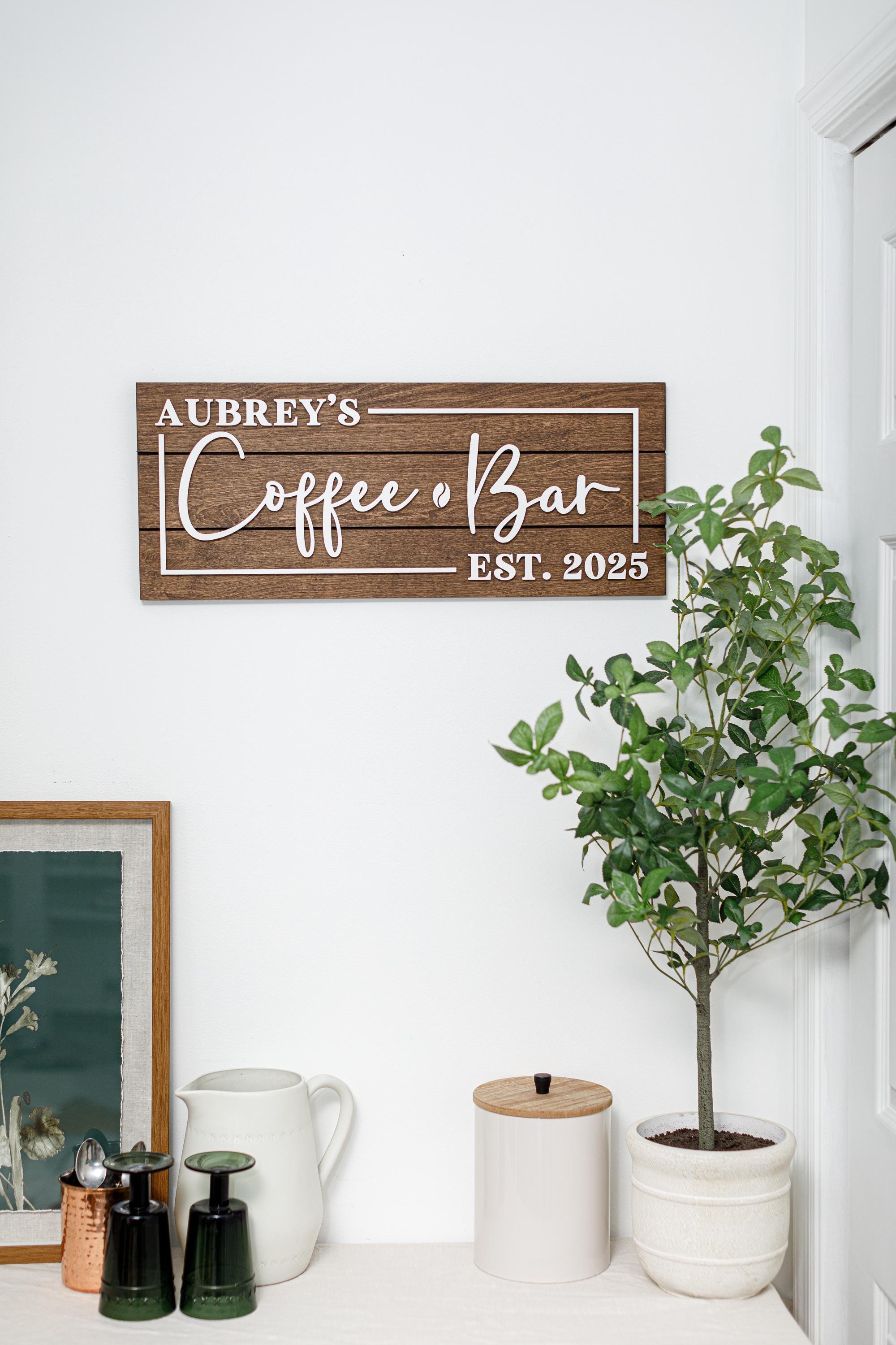 Coffee Bar Name Sign, Coffee Bar Sign, Custom Wood Sign, 3D Sign — free download