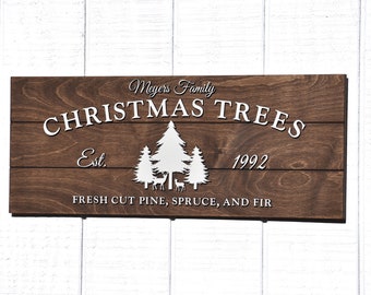 Christmas Tree Sign - Custom Wood Sign - 3D Sign - Custom Christmas Gift - Christmas Family Name Sign - Merry Christmas sign - Pallet Sign