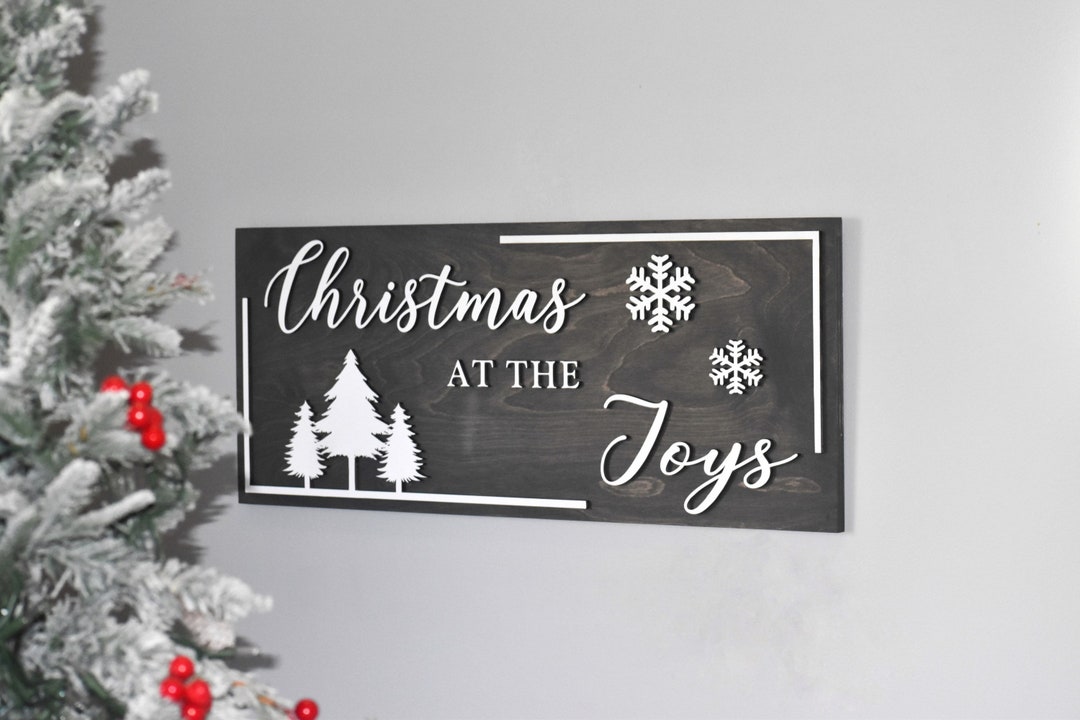 Christmas at the Sign Custom Wood Sign 3D Sign Custom Family Name Sign