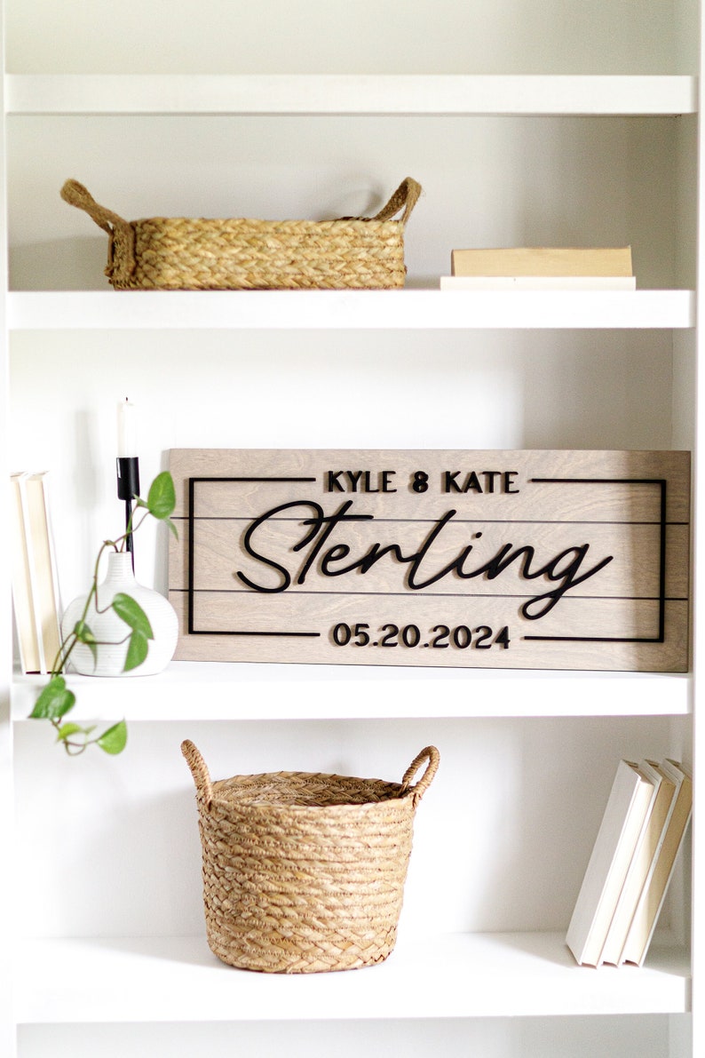 Last Name Sign, Custom Wood Sign, 3D Sign, Personalized Gift, Last Name Sign, Established Sign, Couple Gift, Gift for Her, Housewarming Gift