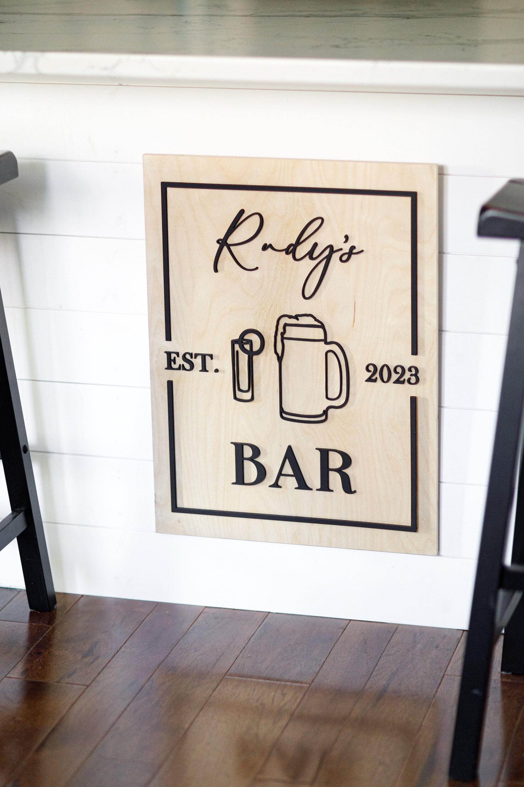 Custom Bar Sign, Custom Wood Sign, Personalized Man Cave Sign ...