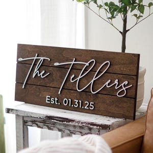 Family Name Sign, Personalized Wood Sign, 3D Sign, Gift for the Couple, Last Name Sign, Established Sign, Pallet Sign