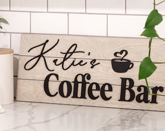 Pallet Sign - Coffee Bar Sign - Custom Wood Sign - 3D Sign - Personalized  Gift - Coffee Bar Name Sign - Kitchen Sign - Gifts for home