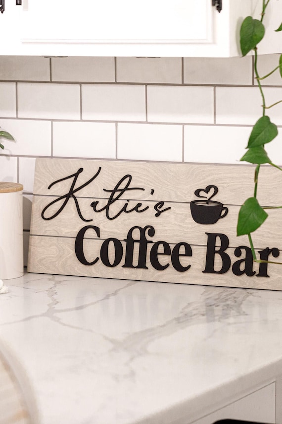 Pallet Sign - Coffee Bar Sign - Custom Wood Sign - 3D Sign - Personalized  Gift - Coffee Bar Name Sign - Kitchen Sign - Gifts for home