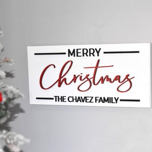 Merry Christmas Sign, Custom Wood Holiday Sign, Gift for Couple, Custom Christmas Gift, Christmas Family Name Sign