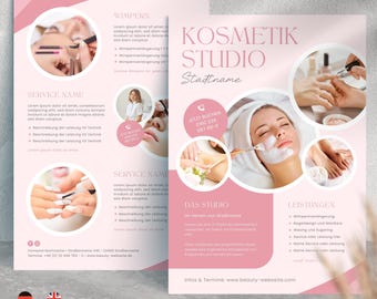 Beauty Salon Flyer Template: Kosmetikstudio Design (Digital Download)
