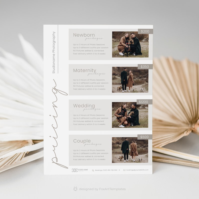 Price Guide for Photographers Photography Price List Template Bild 5