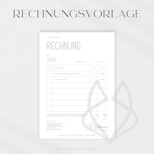 Rechnung Vorlage für Selbstständige und Kleinunternehmen, Rechnungsvorlage für Fotografen, Fotografie Muserrechnung, Canva Template Vorlage