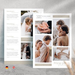 Price List Template for Photographers Photography Pricing Guide