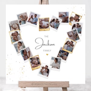 Custom Heart Shaped Photo Collage Template