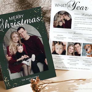 Year in Review Christmas Card Template, 2022 Year in Review Holiday Card with Pictures