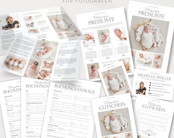 Fotografie Marketing Set mit Broschüre, Preisliste, Visitenkarte, Buchungsanfragen,.. für Fotografen