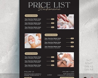 Editable Salon Price List Template: Small Business Pricing Sheet (Digital Download)