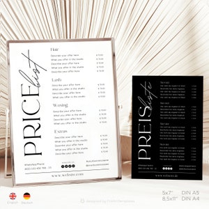 Minimalist Price List Template for your Small Business