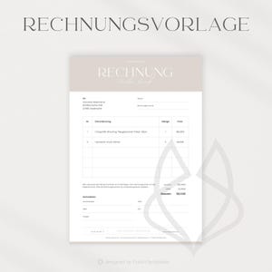 Rechnung Vorlage für Selbstständige und Kleinunternehmen, Rechnungsvorlage für Fotografen, Fotografie Muserrechnung, Canva Template Vorlage