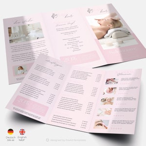 Beauty Salon Price List Editable Trifold Brochure Template