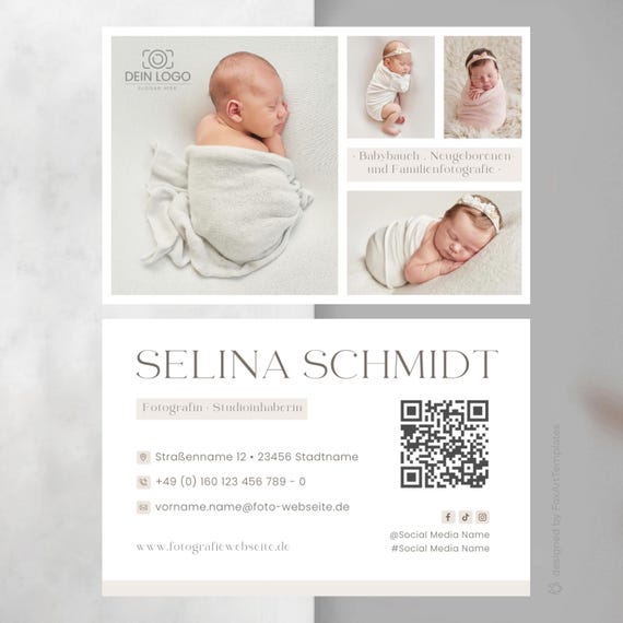 Visitenkarte Template für Fotografen, Fotografie Visitenkarte Vorlage