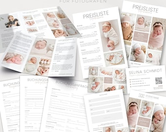 Fotografie Marketing Set mit Broschüre, Preisliste, Visitenkarte, Buchungsanfragen,.. für Fotografen
