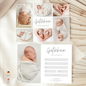 Fotografie Gutschein Vorlage für Gutschein für ein Fotoshooting Template