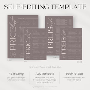 Minimalist Small Business Price List Template, Pricing Sheet Canva ...