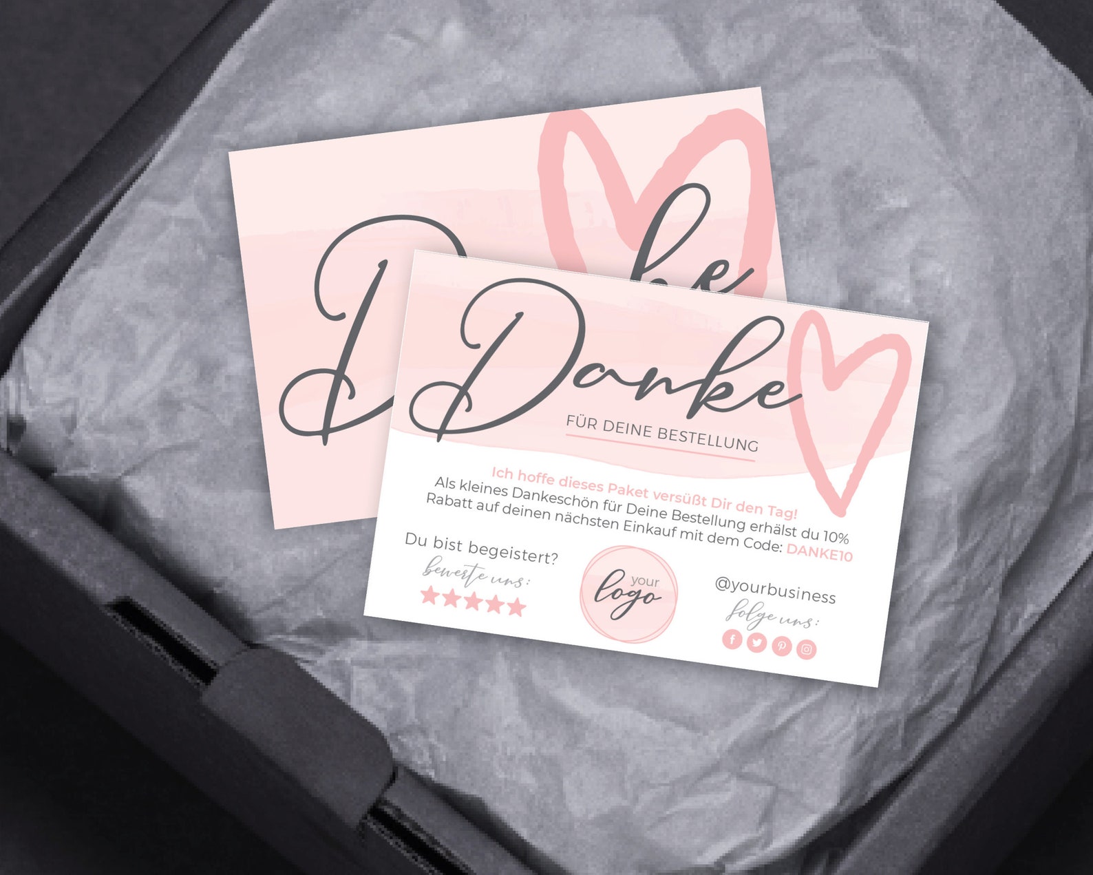 RXBC2011 Dankeskarten – 100 Stück, 8,9 X 5,1 Cm, Pink, Für Online-Business
