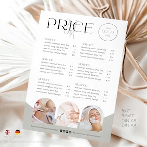 Small Business Price List Template with Arch Pictures