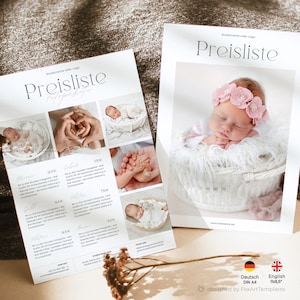 Editable Photography Pricing Template, Price List for Photographer