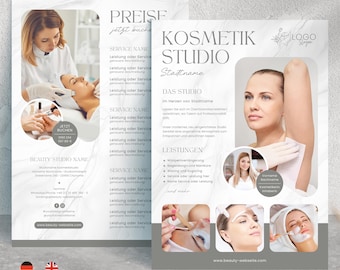Beauty Salon Flyer Template: Kosmetikstudio Design (Digital Download)