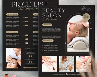 Beauty Salon Flyer Template: Customizable Design (Digital Download)