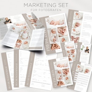 Fotografie Marketing Set mit Broschüre, Preisliste, Visitenkarte, Buchungsanfragen,.. für Fotografen