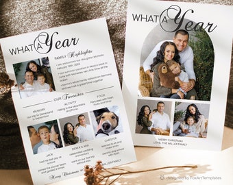 Year in Review Christmas Card Template, 2022 Year in Review Holiday Card with Pictures