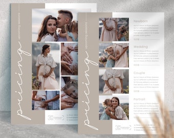 Photography Price List Photoshop Template