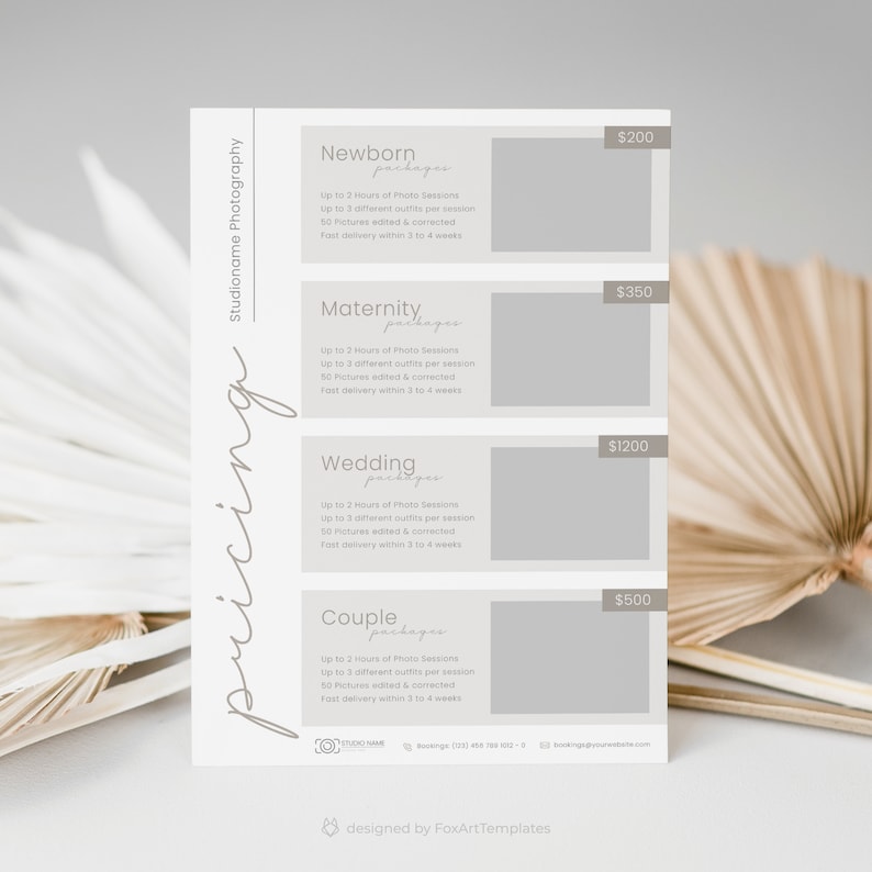Price Guide for Photographers Photography Price List Template Bild 8
