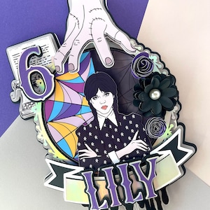 Wednesday Addams Cake Topper, Merlina Addams Cake Topper, Wednesday Party Decorations, Addams Family Party Decor, Wednesday Custom Topper