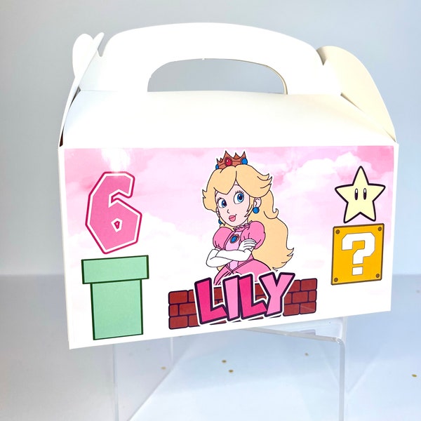 Princess Peach Party Favors - Peach Themed Favor Boxes - Princess Peach Party Treats - Princess Peach Gift Boxes - Princess Peach Goodie Bag